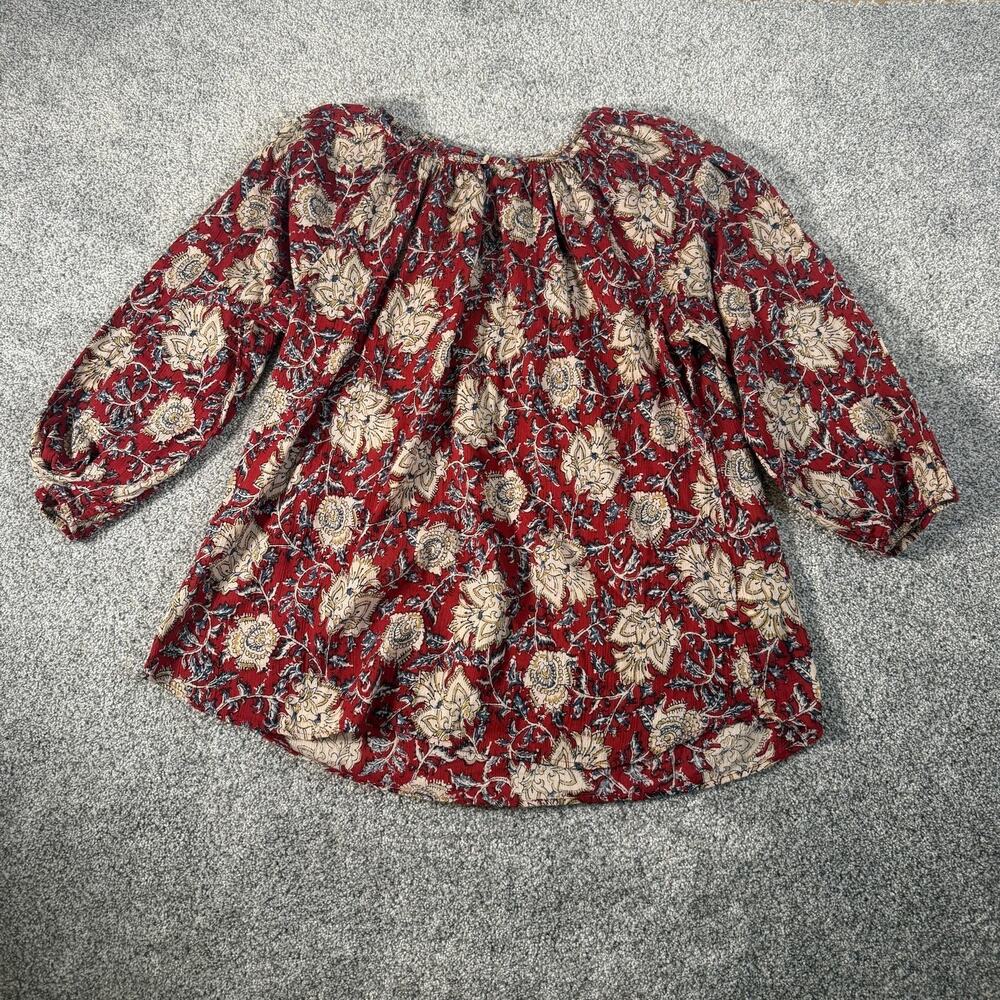 Chaps Tunic Blouse L Floral Peasant Boho Cottagecore Prairie Coastal Cowgirl